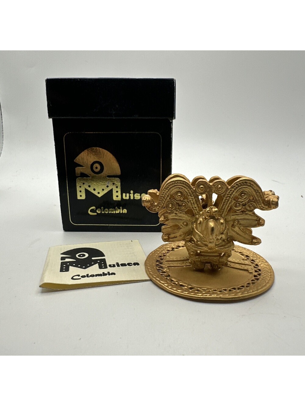 Pre Columbian Tairona Chieftan Gold Tone Museum Replica Museo Del Oro
